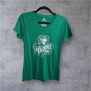 Pittsburgh Penguins NHL St Patricks Day T Shirt Womens S Green
